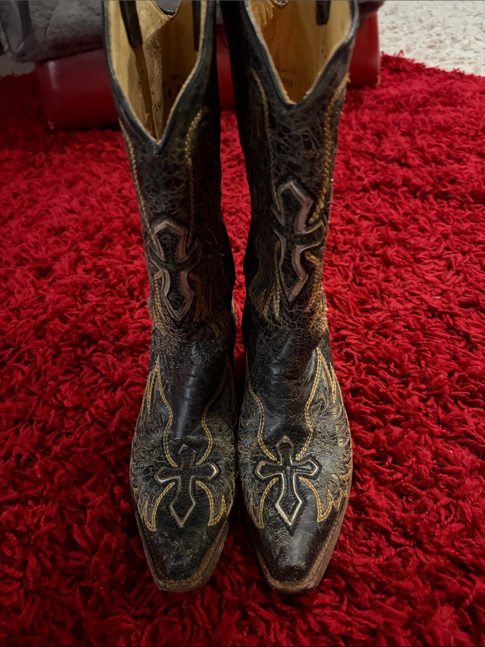 Old Gringo Black and Brown Embroidered Leather Western Boots